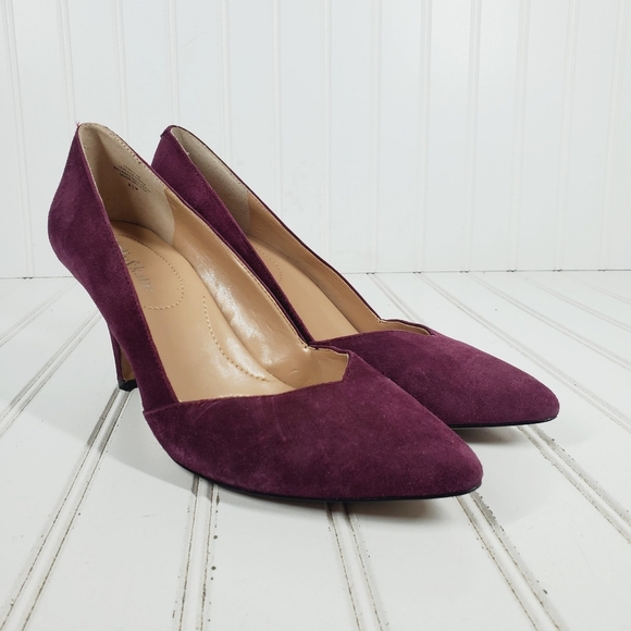Kelly & Katie Venus Purple Leather Suede Pointy Toe Heels B502 - Picture 4 of 12